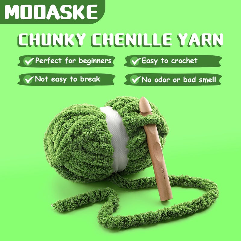 Mooaske 8 Pcs Chunky Yarn for Hand Knitting - Chunky Chenille Yarn for Crocheting - Fluffy Yarn for Crochet - Jumbo Yarn for Hand Knitting 28.4 yds 7.7 oz of Super Bulky Yarn (Black-White-Blue) - Image 2