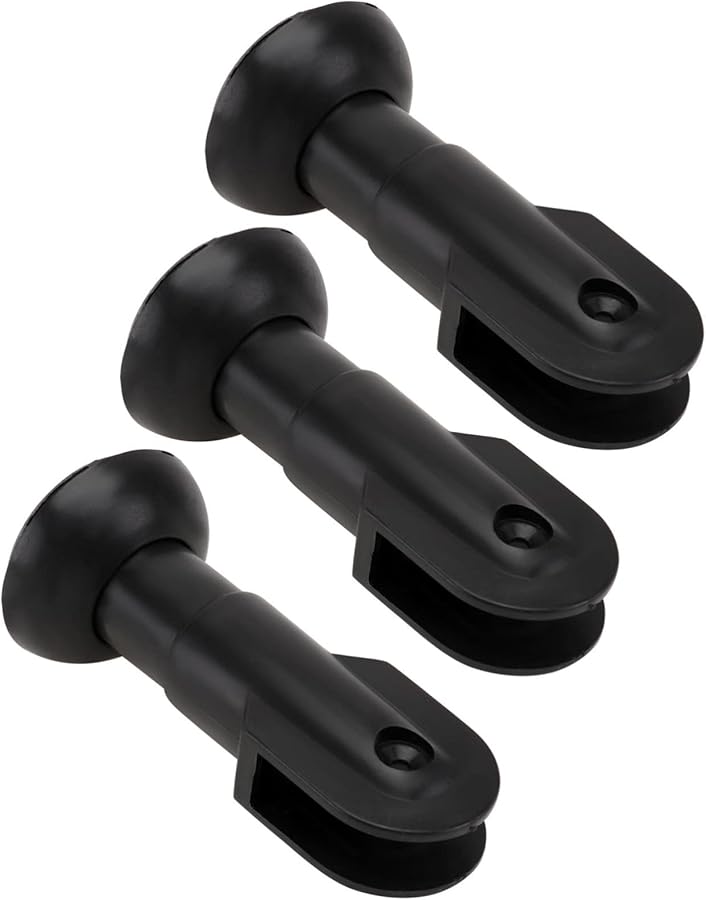 3 قطع أقدام دعم سوداء لتقسيمات المرحاض مقاومة للخدش أرجل حامل الحمام - Image 2