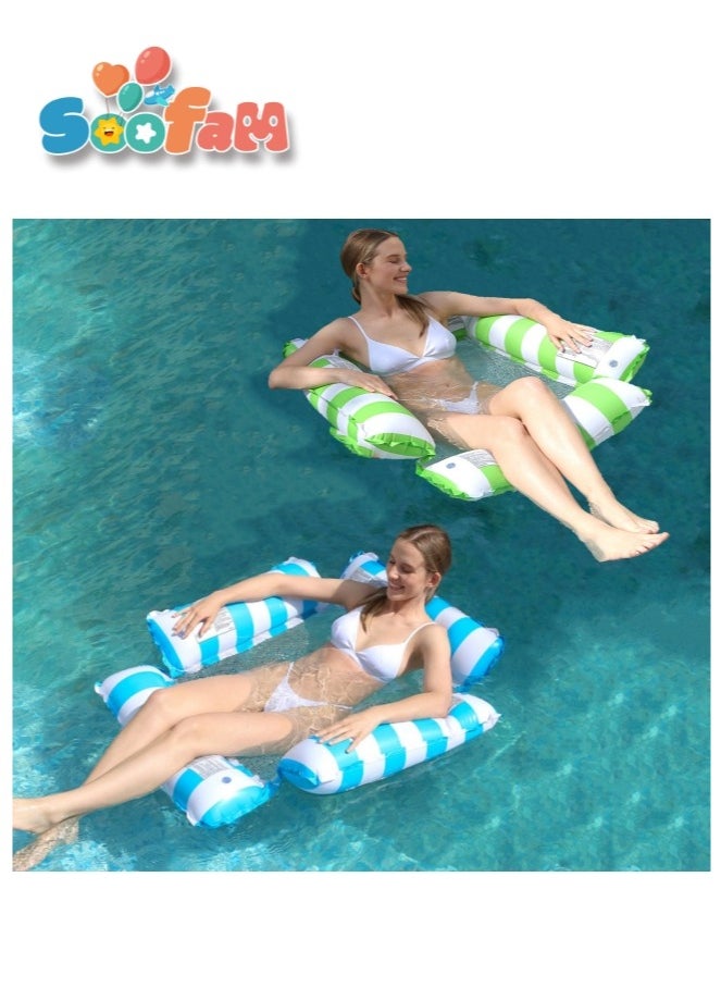 Soofam - 2 Pack Pool Floats Adult Size, Inflatable Pool Float for Swimming Pool Accessories,Pool Lounger Sofa Portable Floating Water Hammock Swimming Pool Chair for Outdoor, Beach - Image 1