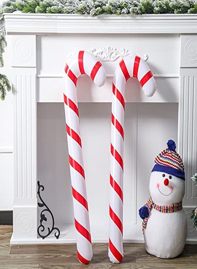 Utavu 2pcs Inflatable Candy Canes Balloons for Christmas Candy Cane Decorations - Large Pool Floats Outdoor Candy Canes Balloons for Candy Cane Christmas Decorations - Image 4