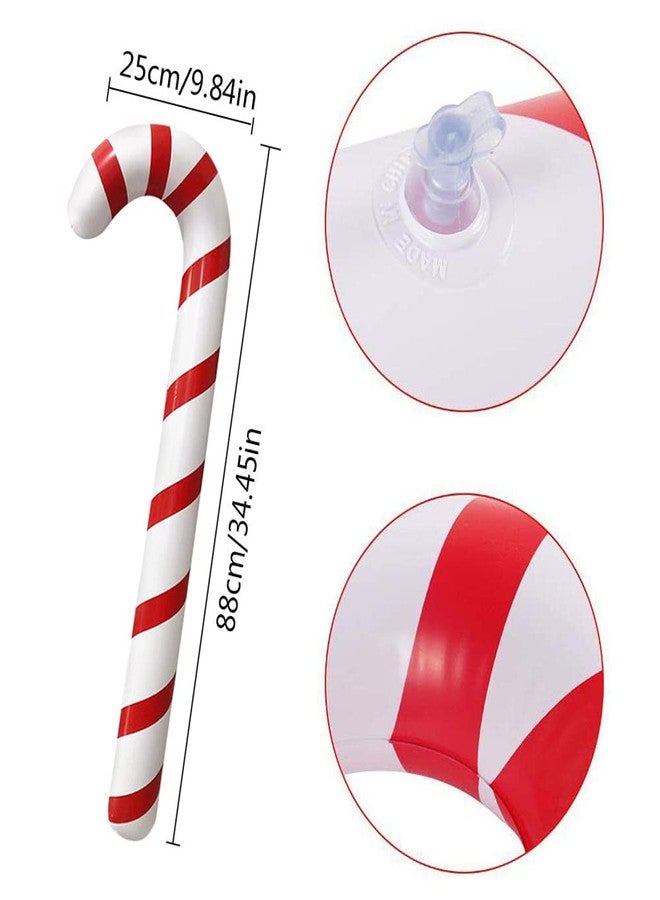 Utavu 2pcs Inflatable Candy Canes Balloons for Christmas Candy Cane Decorations - Large Pool Floats Outdoor Candy Canes Balloons for Candy Cane Christmas Decorations - Image 2