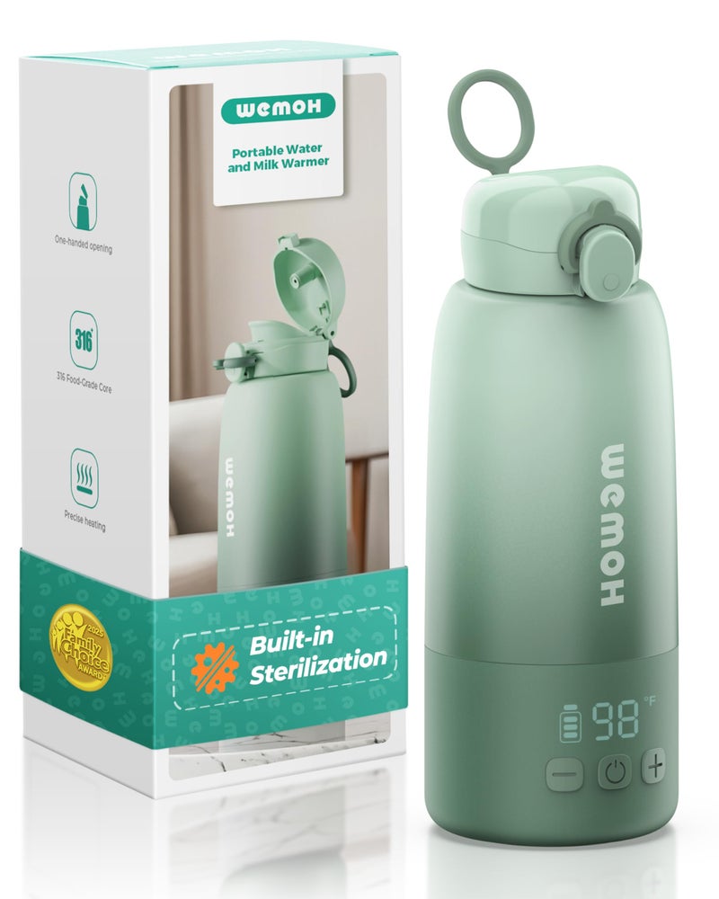 Wemoh Upgraded Portable Bottle Warmer For Travel With Self-Clean Function  Precise Temp Control & 8 Feeds Per Charge  16Oz Bottle Warmer On-The-Go Parents  100W Fast Heating For Breast Milk & Formula - Image 1