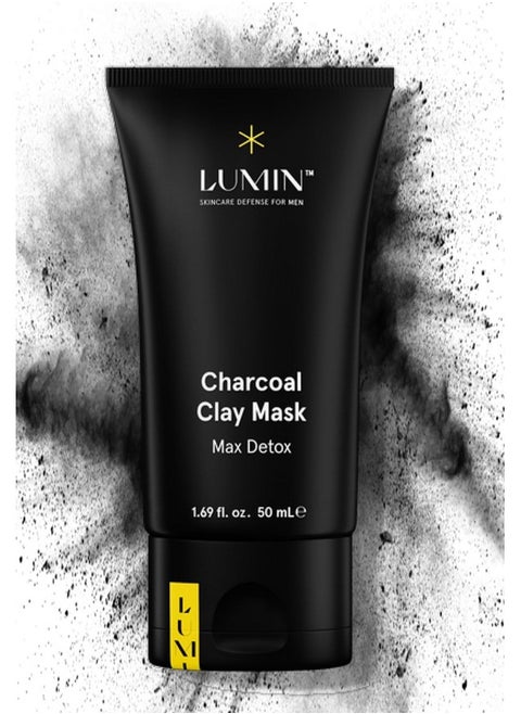 Charcoal Clay Mask Max Detox For Men Prevent Blackheads Shrink Pore Appearance Made With Kaolin And Bentonite Clay Gentler Than Pore Strips Suitable For All Skin Types 50Ml