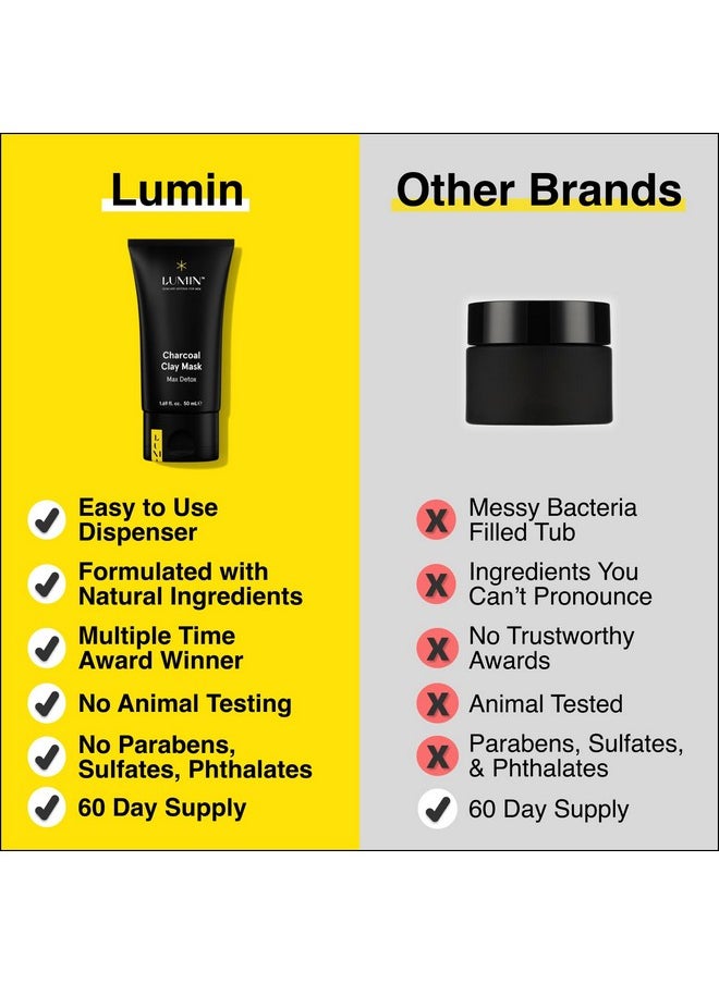 Charcoal Clay Mask Max Detox For Men Prevent Blackheads Shrink Pore Appearance Made With Kaolin And Bentonite Clay Gentler Than Pore Strips Suitable For All Skin Types 50Ml