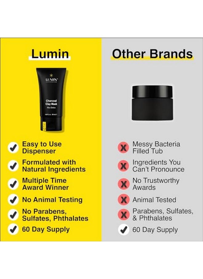 Charcoal Clay Mask Max Detox For Men Prevent Blackheads Shrink Pore Appearance Made With Kaolin And Bentonite Clay Gentler Than Pore Strips Suitable For All Skin Types 50Ml
