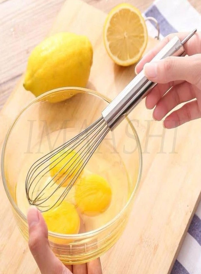 Imaashi Hand Mixer, Stainless Steel Whisk for Blending & Egg Beating – Multi-Purpose Kitchen Tool with Comfort Grip Handle, for Baking, Whisking, Stirring Food Grade & Dishwasher Safe (Small) - Image 4