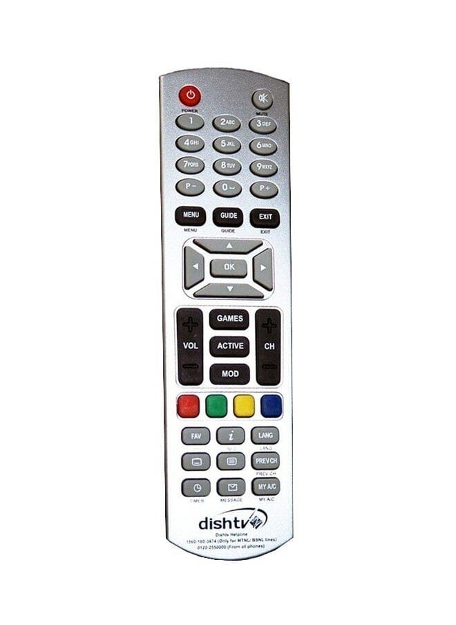Dishtv Remote Control For Dish Tv Silver  - Image 1
