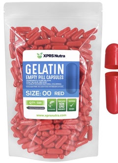 XPRS Nutra Size 00 Empty Capsules - 500 Count Empty Gelatin Capsules - Empty Pill Capsules - DIY Capsule Filling - Fillable Pill Capsules Empty Gel Caps  - Image 1