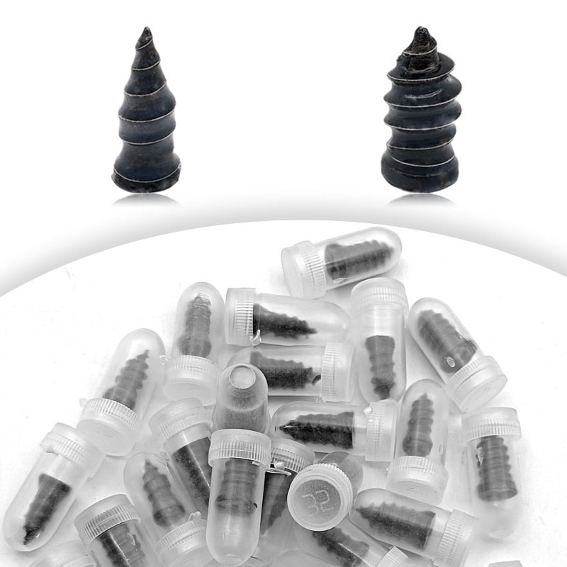 LTDCVTR 40Pcs Tire Repair Rubber Nail, Spiral Rubber Nails & Screw Plugs Tire Repair Kit Self-Service Vacuum Tire Puncture Repair Tool for Car, Motorcycle, Truck, Tractor, Jp -Reliable Tire Repair - Image 1