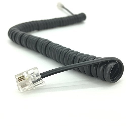 PASOW Telephone Handset Coil Cord Phone Receiver RJ9 Coiled Cable, 1.8 to 15 Feet Uncoiled (Black) - Image 3