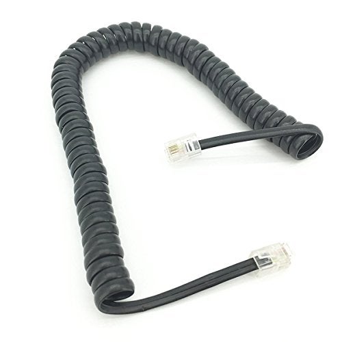 PASOW Telephone Handset Coil Cord Phone Receiver RJ9 Coiled Cable, 1.8 to 15 Feet Uncoiled (Black) - Image 2