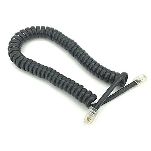 PASOW Telephone Handset Coil Cord Phone Receiver RJ9 Coiled Cable, 1.8 to 15 Feet Uncoiled (Black) - Image 4