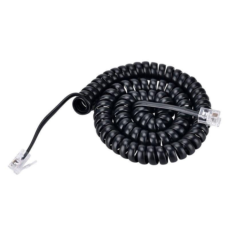 PASOW Telephone Handset Coil Cord Phone Receiver RJ9 Coiled Cable, 1.8 to 15 Feet Uncoiled (Black) - Image 5