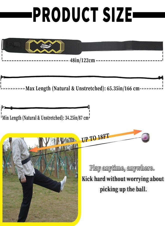 Sleteranpe Football Kick Throw Solo Practice Training Aid - Adjustable Waist Belt for Kids & Adults with Elastic Cord, Perfect for Enhancing Ball Control Skills (Multiple Ball Sizes), Includes Storage Bag - Image 2