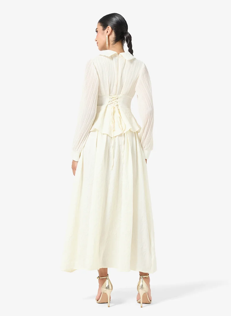 Khizana Dress With Mock Peplum