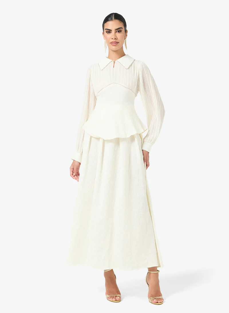 Khizana Dress With Mock Peplum