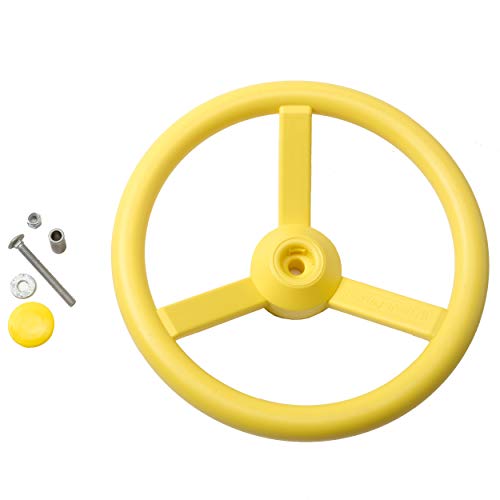 Gorilla Playsets 07-0004-Y Steering Wheel Swing Set Attachment with 12.5" Diameter, Yellow with Mounting Hardware - Image 3