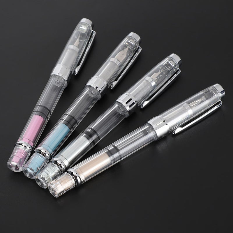 4Pcs 0.5mm F Point Transparent Fountain Pen Stationery Supplies for Office Home Daily Writing - Image 2