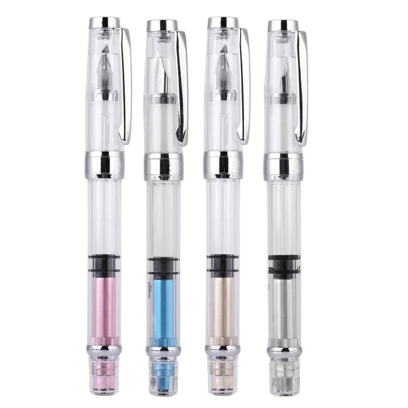 4Pcs 0.5mm F Point Transparent Fountain Pen Stationery Supplies for Office Home Daily Writing - Image 5