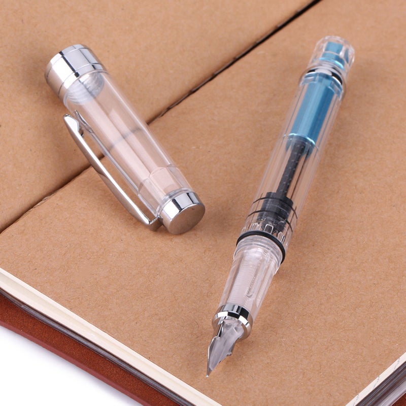 4Pcs 0.5mm F Point Transparent Fountain Pen Stationery Supplies for Office Home Daily Writing - Image 3