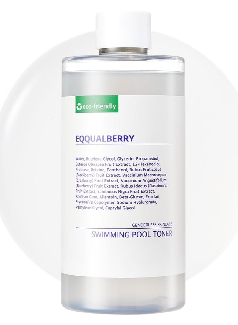 EQQUALBERRY Swimming Pool Toner - Gentle Exfoliating Toner with Natural Enzyme, with Hyaluronic Acid ,for Sensitive Skin | Korean Skincare, 10.14 Fl. Oz / 300ml