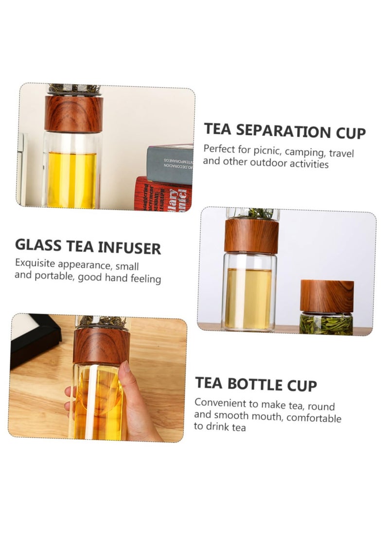 XiuWoo - 1pc tea separator cup glass tea tumbler tea Sseparation cup tea infuser tea bottle tea filter bottle gass mug glass travel bottle vacuum - Image 1