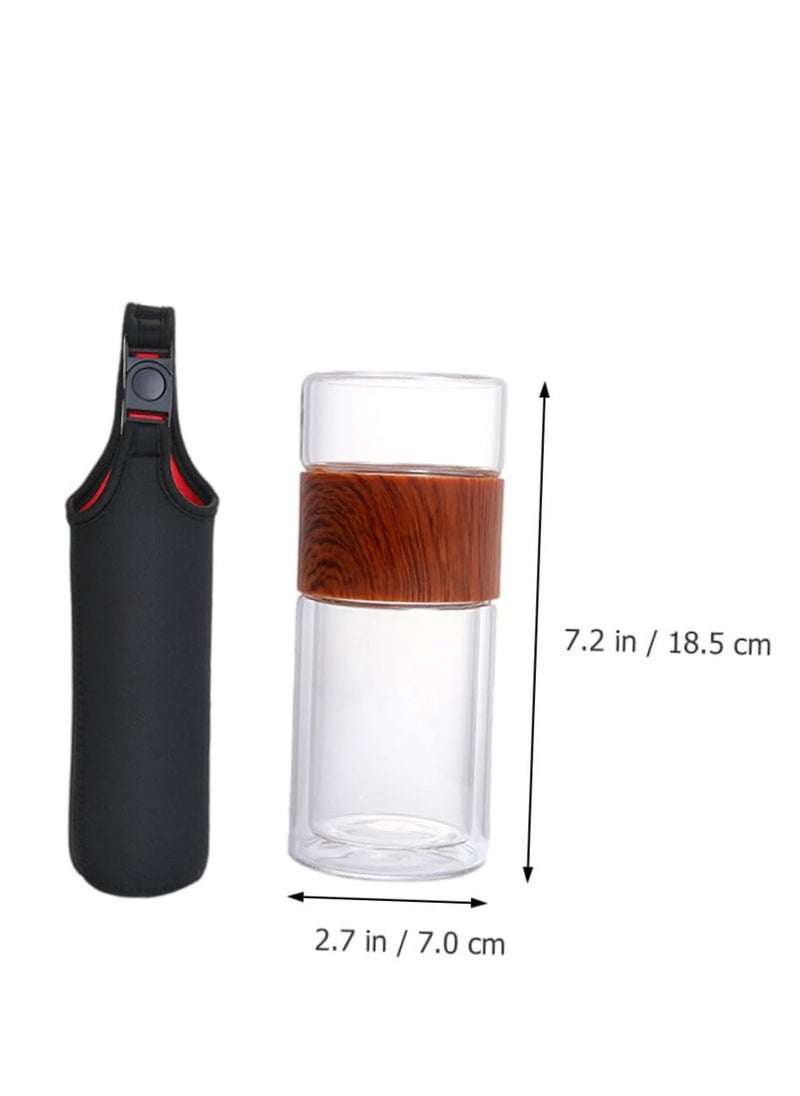 XiuWoo - 1pc tea separator cup glass tea tumbler tea Sseparation cup tea infuser tea bottle tea filter bottle gass mug glass travel bottle vacuum - Image 1