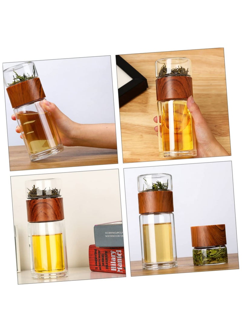 XiuWoo - 1pc tea separator cup glass tea tumbler tea Sseparation cup tea infuser tea bottle tea filter bottle gass mug glass travel bottle vacuum - Image 1