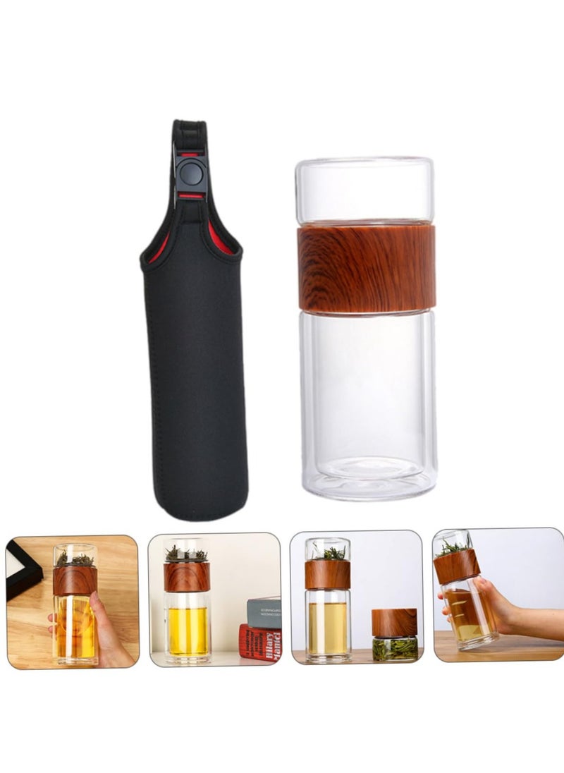 XiuWoo - 1pc tea separator cup glass tea tumbler tea Sseparation cup tea infuser tea bottle tea filter bottle gass mug glass travel bottle vacuum - Image 1