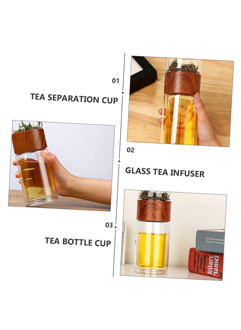 XiuWoo - 1pc tea separator cup glass tea tumbler tea Sseparation cup tea infuser tea bottle tea filter bottle gass mug glass travel bottle vacuum - Image 1