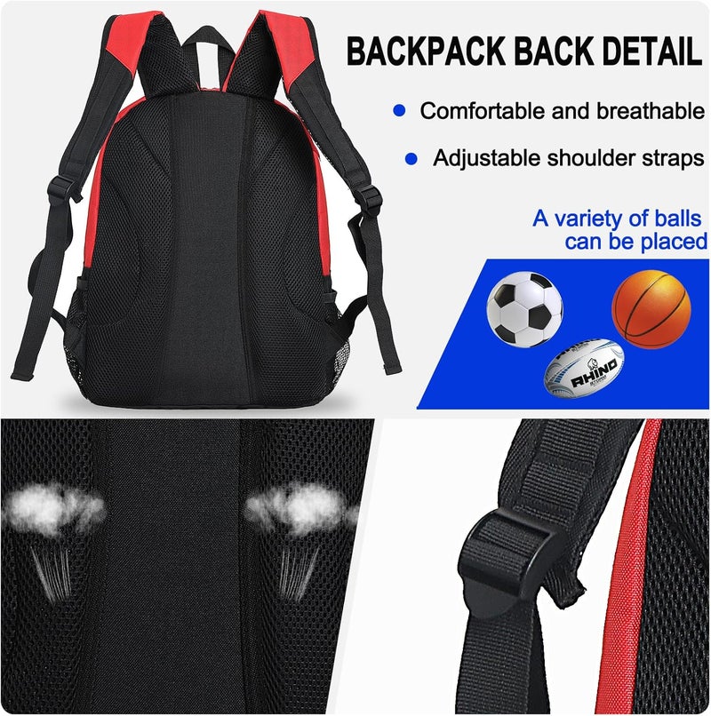 Goloni |Basketball Soccer Backpack Bag - Soccer Backpack & Bags for Basketball, Volleyball & Football Sports, Includes Separate Cleat Shoe and Ball Compartment, fit to & Adult - Image 5