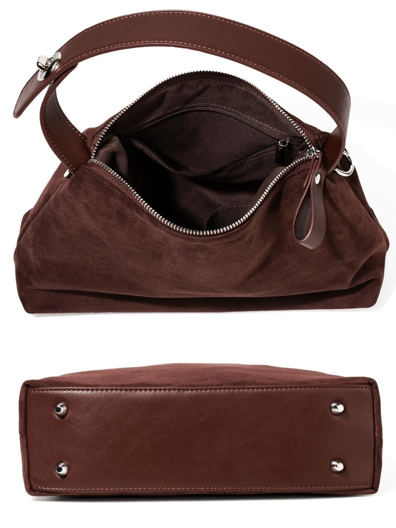 Tellrain Women Suede Tote Bag Vintage Velvet Crossbody Bag 2025 Shoulder Bag Fall Winter Handbag Pillow Purse - Image 3