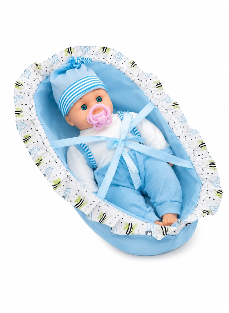 STORE 7 Realistic Baby Doll Set with Fabric Bed & Carry Bag – Girls Doll Playset with Soft Clothes & Accessories, Pretend Care Role Play Sleeping Doll Toy for Kids 3+ Years - Image 2