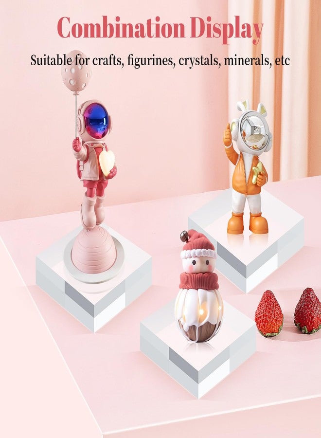 BestYiJo Square Acrylic Display Block 4 Pieces, 3 X 3 X 1 Inch Clear Polished Acrylic Blocks for Jewelry, Rings or Collectible Art Toy (3*3*1 inches) - Image 2