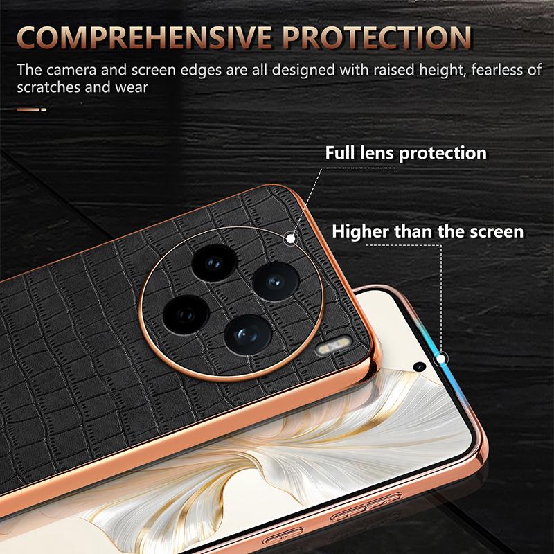 HuHa Case Cover For vivo X200s AZNS Electroplated Frame Crocodile Texture Full Coverage Phone Case(White) - Image 5