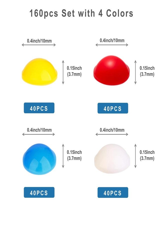 BLEWAY Bump Dots for Visually Impaired 160 Pcs Hemisphere Combo Pack(Yellow,Blue,White,Red) - Low Vision Aids Braille Stickers Raised Tactile Dots for Elderly, Blind - Image 3