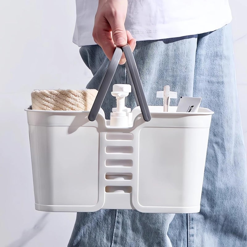 Fohome Portable Shower Caddy Basket, Bathroom Caddy Organizer,Plastic Cleaning Caddy Organizer Storage with Handles, Cleaning Supplies Caddy for Soap, Shampoo, Cleaning Supplies (White) - Image 1