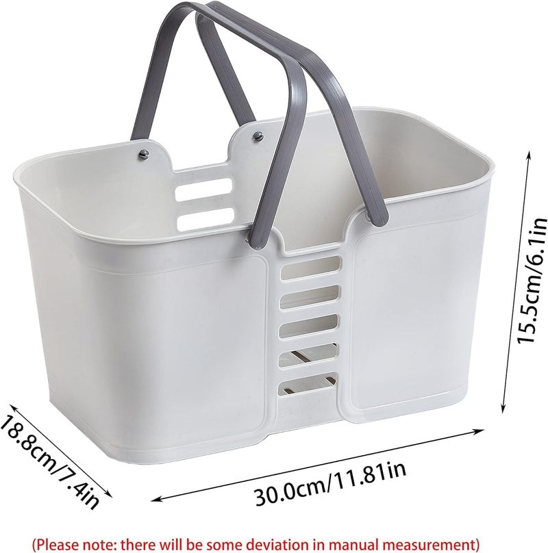 Fohome Portable Shower Caddy Basket, Bathroom Caddy Organizer,Plastic Cleaning Caddy Organizer Storage with Handles, Cleaning Supplies Caddy for Soap, Shampoo, Cleaning Supplies (White) - Image 5