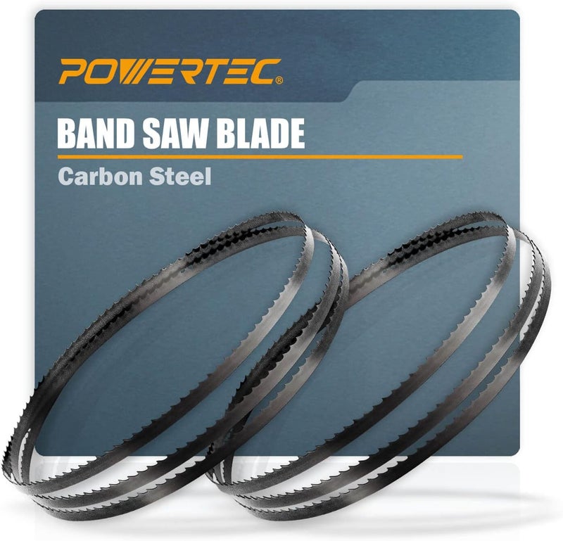 POWERTEC 62 Inch Bandsaw Blades, 1/4" x 6 TPI Band Saw Blades for Wen, Ryobi, Grizzly, Skil, Sears Craftsman and 9" Band Saw for Woodworking, 2 Pack (13131-P2) - Image 1