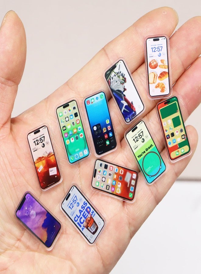 RillyRellow Miniature Mobile Phone, Dollhouse Mini Cell Phone, Miniature Mobile Phones Model, for Dollhouse Miniature Accessory, Fairy Garden, Diorama Decoration - Image 1