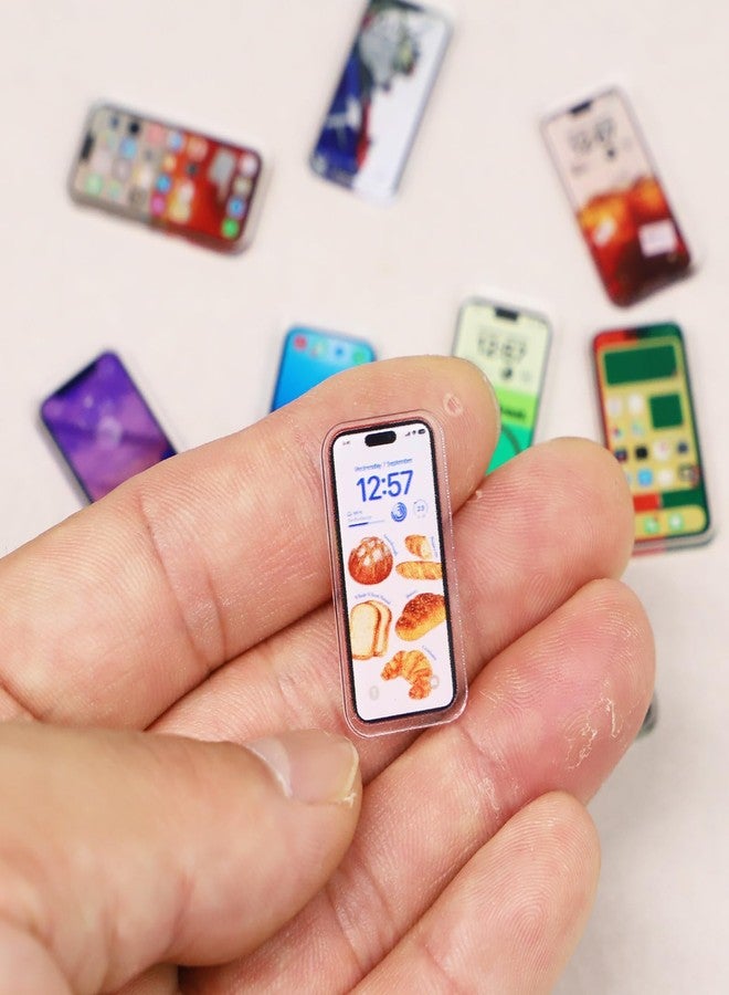RillyRellow Miniature Mobile Phone, Dollhouse Mini Cell Phone, Miniature Mobile Phones Model, for Dollhouse Miniature Accessory, Fairy Garden, Diorama Decoration - Image 3