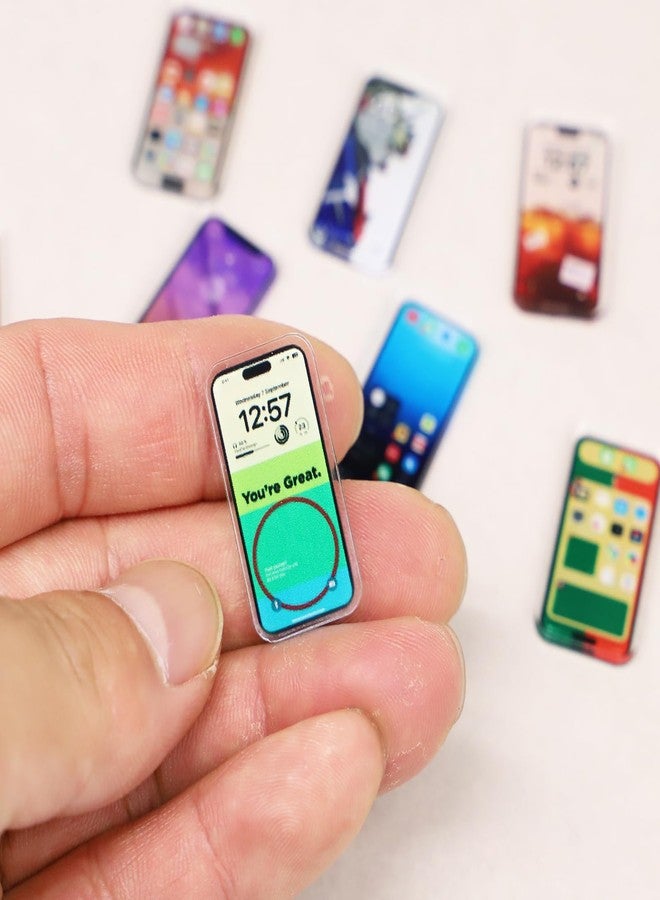 RillyRellow Miniature Mobile Phone, Dollhouse Mini Cell Phone, Miniature Mobile Phones Model, for Dollhouse Miniature Accessory, Fairy Garden, Diorama Decoration - Image 5
