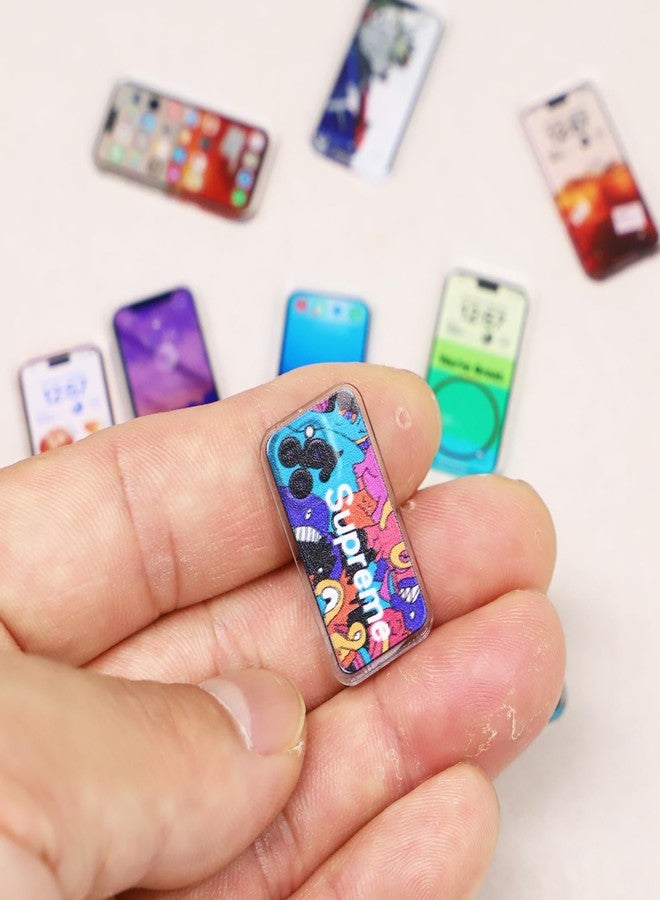 RillyRellow Miniature Mobile Phone, Dollhouse Mini Cell Phone, Miniature Mobile Phones Model, for Dollhouse Miniature Accessory, Fairy Garden, Diorama Decoration - Image 4