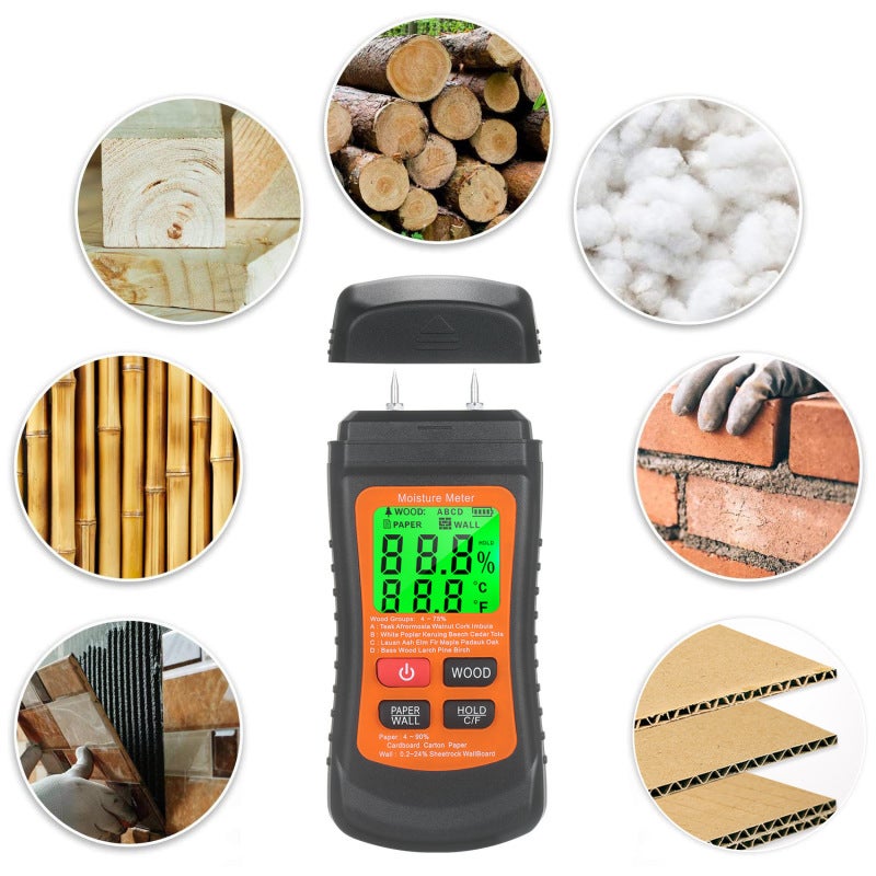 Wood Moisture Tester: Pin-Type Digital Moisture Meter - High-Precision Portable Wood Hygrometer for Woodworking Lumber Testing - Image 4