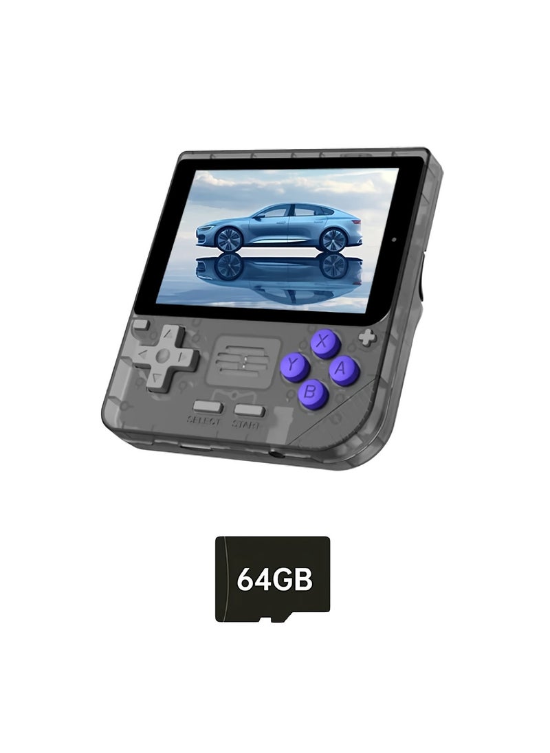 Powkiddy - V10 Handheld Retro Game Console, IPS OCA Full Screen Non Slip Retro Game Device, Lightweight Portable Classic Video Game Console With 5500 Plus Games Preloaded, (1pc Black, 64GB) - Image 1