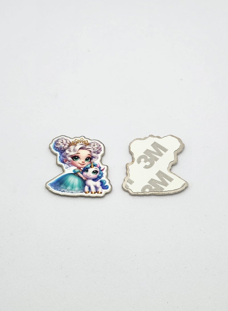 Acnor Cute Girl and Unicorn Enamel Lapel Stickers – Adorable Fantasy Accessory Display for Mobile, Laptop, I pad, Backpacks, Jackets, and Collectors Walls, Doors, Cars, Trucks, Motorcycles - Image 2