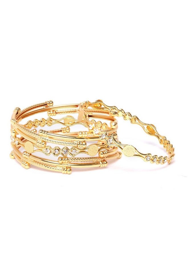 يو بيلا مجموعة أساور مطلية بالذهب من يو بيلا فاشون جوليري التقليدية للفتيات والنساء (2.6) - Image 5