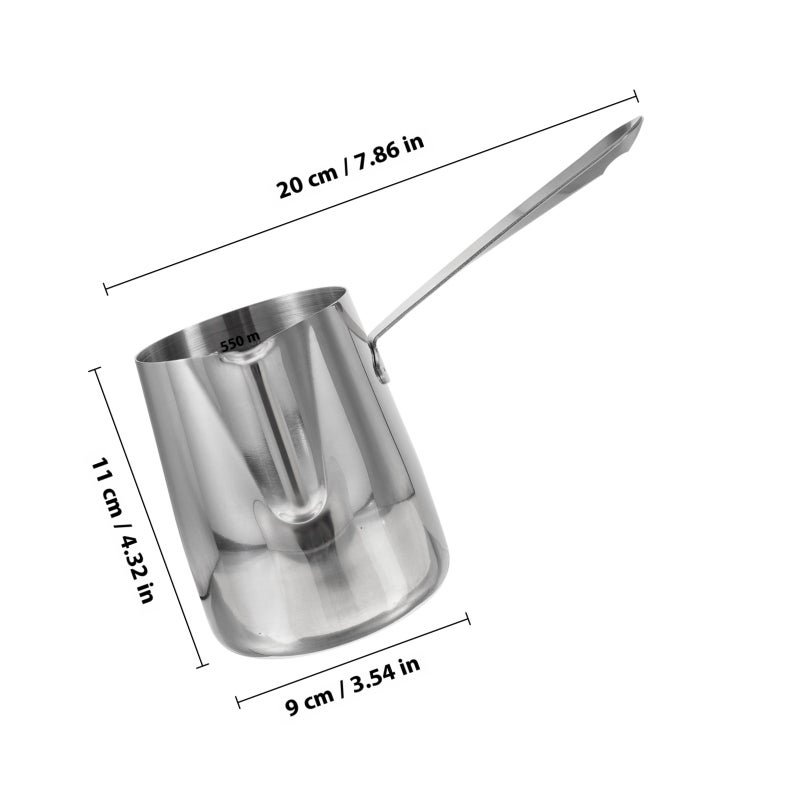 Sturdy Stainless Steel Coffee Jug Handled Coffee Pitcher Multi-use Frothing Pitcher with Scale - Image 2