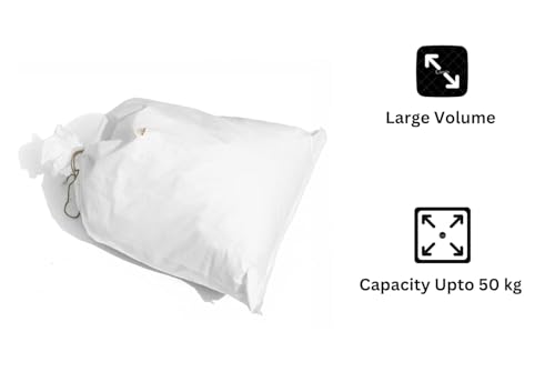 SECUREMENT Large HDPE White Storage Bags, 71 x 106 cm, 50 kg Capacity, Multipurpose Transport Bags (28 x 42 Inches) - Pack of 10 Boras - Image 5