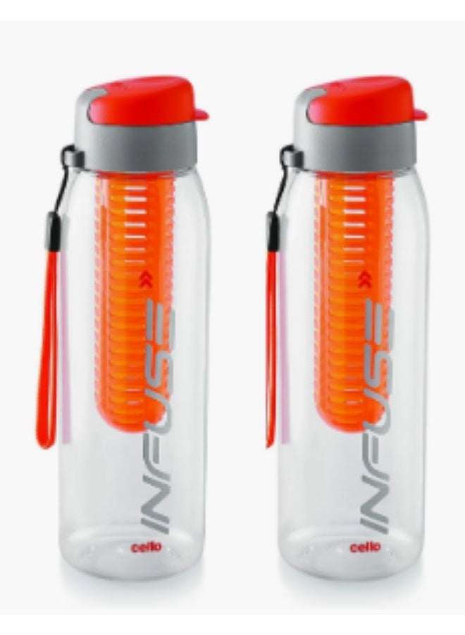 CELLO Infuse Plastic Water Bottle - Detox Bottle with Infuser Chamber - Leakproof Plastic Bottle with Wide Mouth Opening - Ideal for Gym, Office, Travel - 800ml, - Image 3